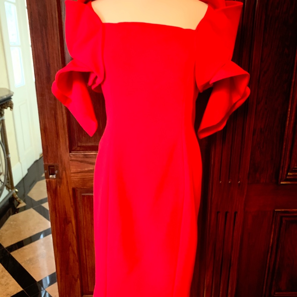 Badley Mishka bright red designer dress